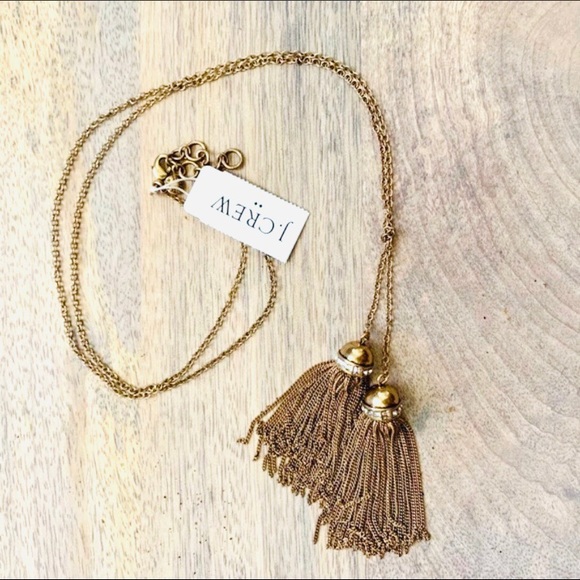 NWT J. Crew tassel rhinestone lariat long necklace - Picture 4 of 4
